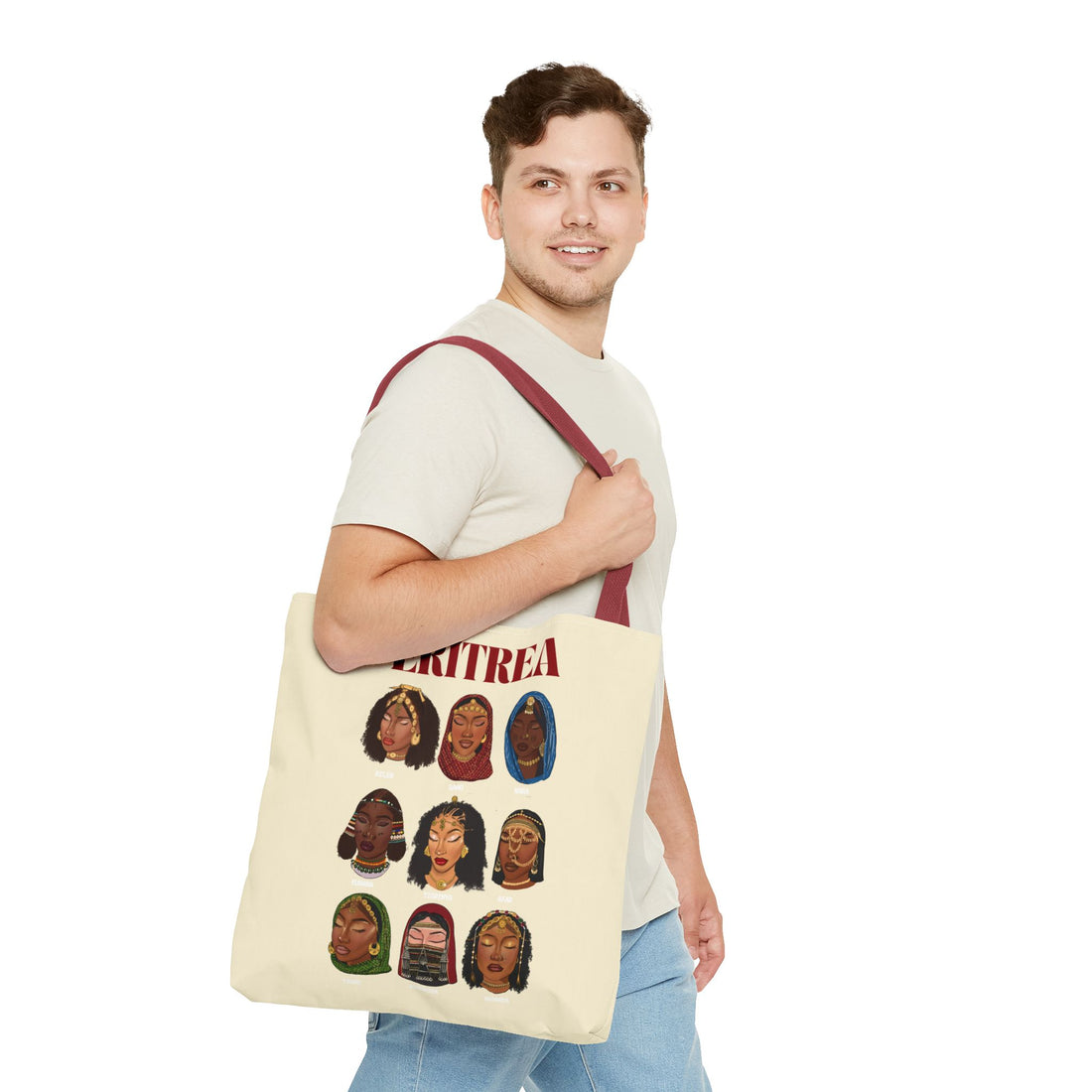 Eritrea Tribes Tote Bag - Cream