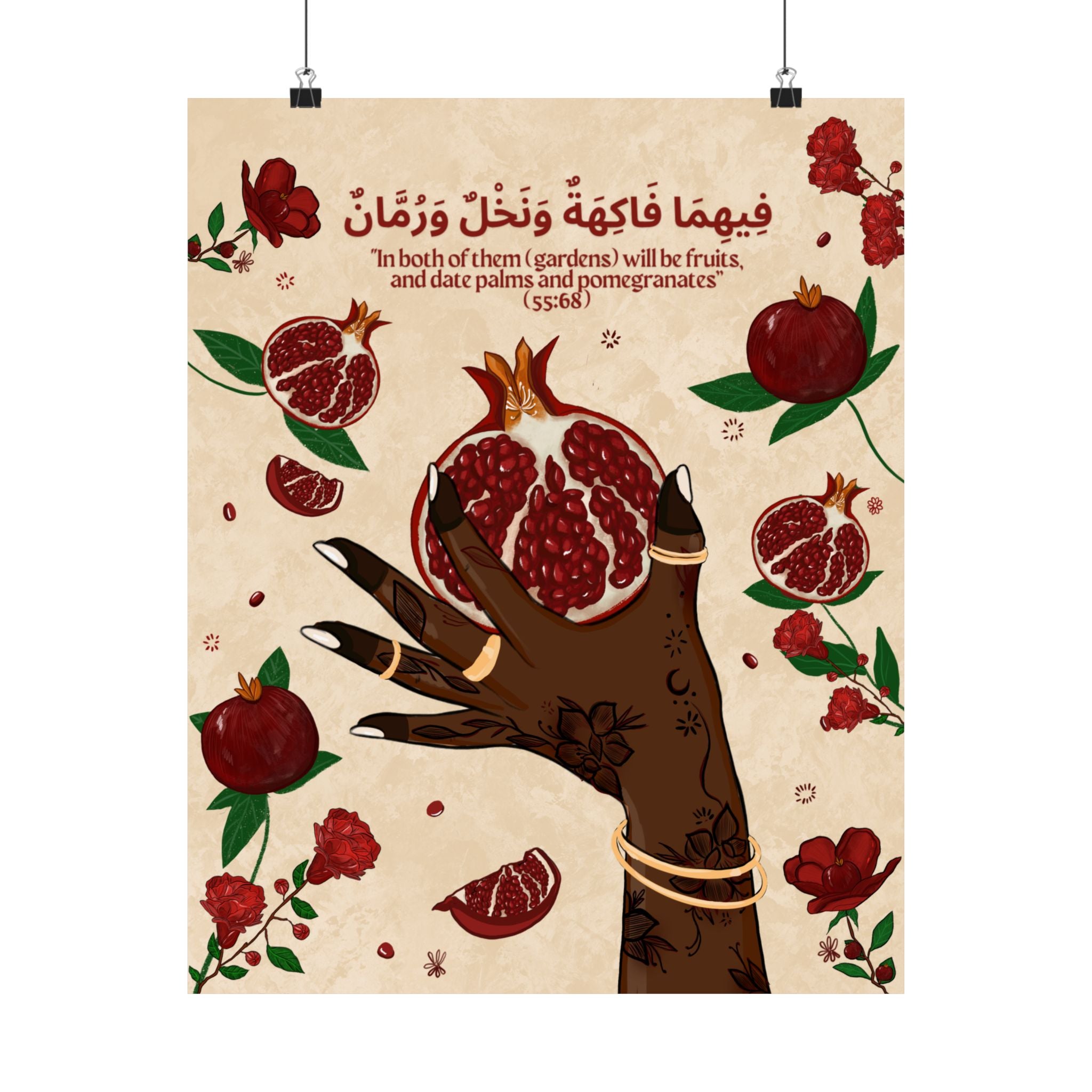 Quranic Fruits Collection - Pomegranate Matte Vertical Posters