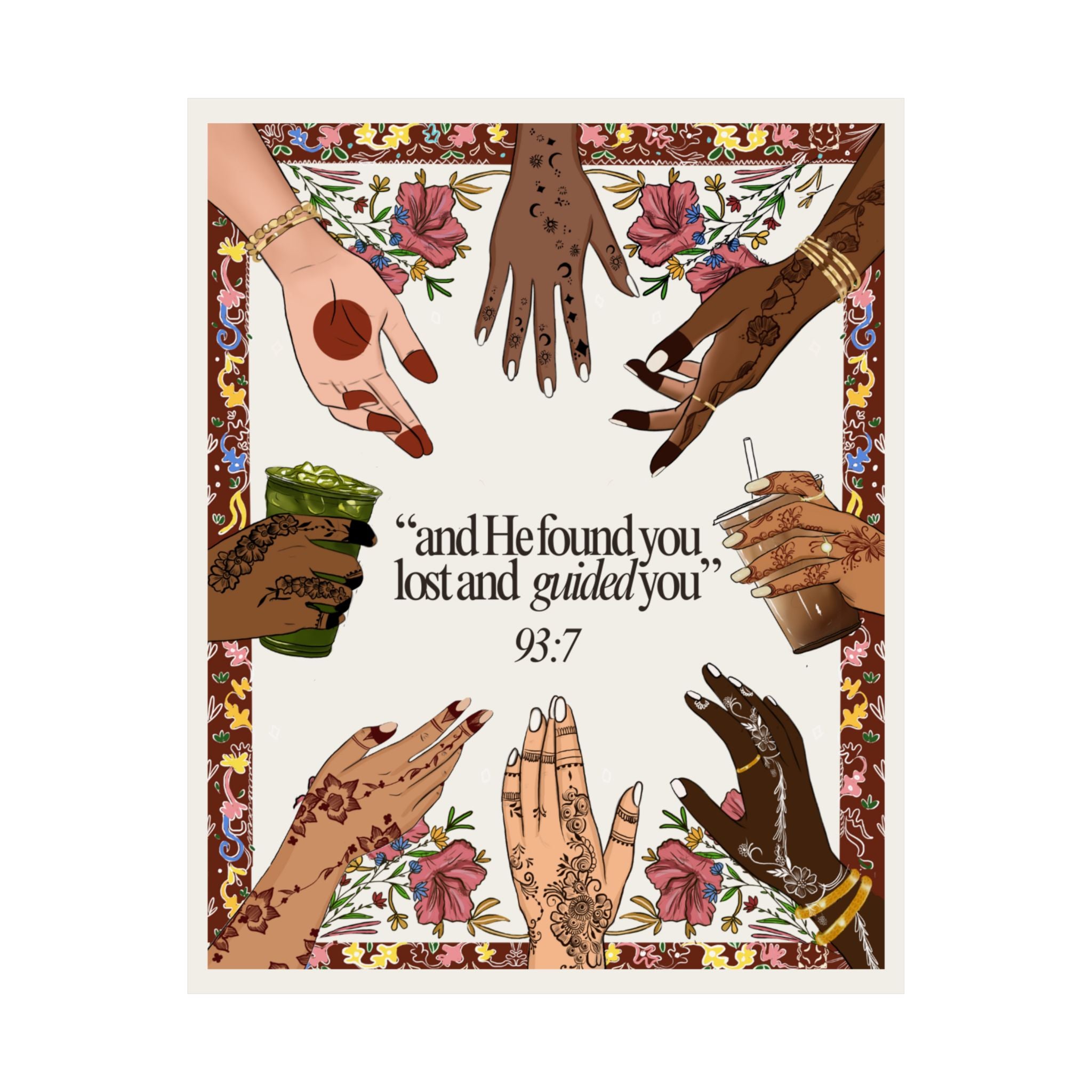 "And He found you lost and guided you" Matte Vertical Posters