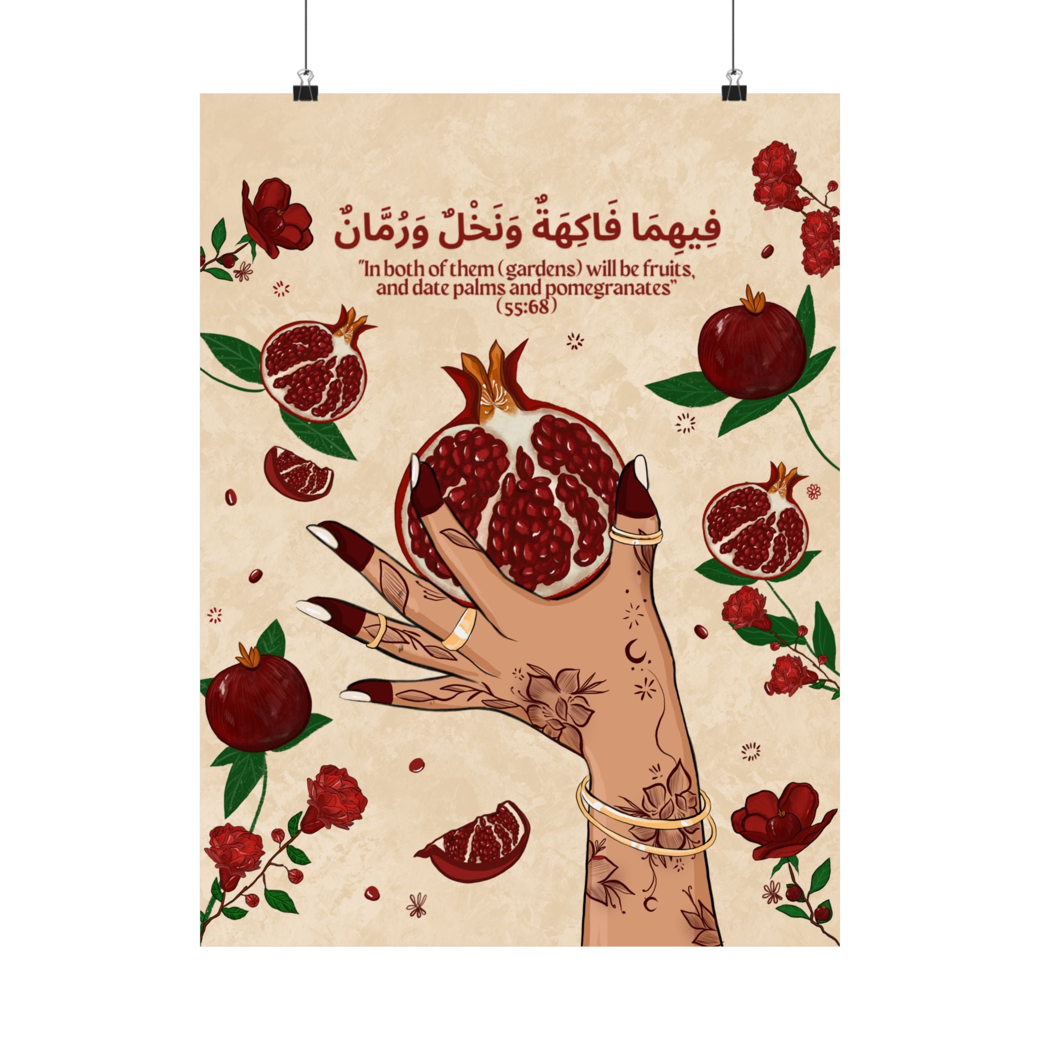 Quranic Fruits Collection (Pomegranate) - Matte Vertical Posters