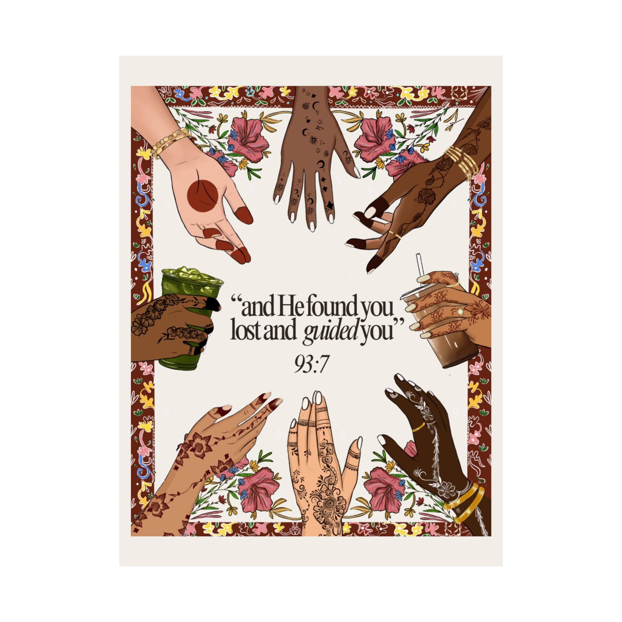 "And He found you lost and guided you" Matte Vertical Posters