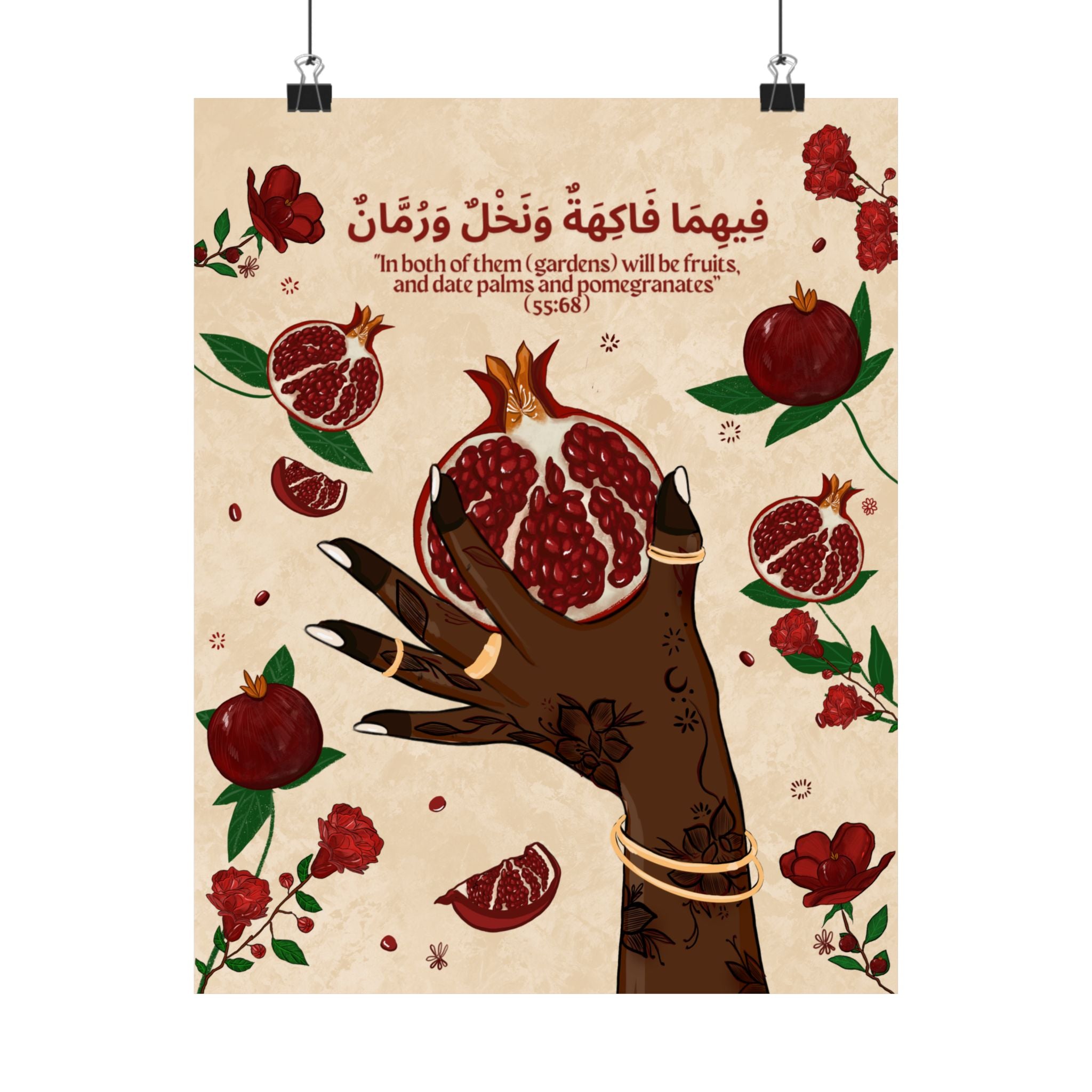 Quranic Fruits Collection - Pomegranate Matte Vertical Posters