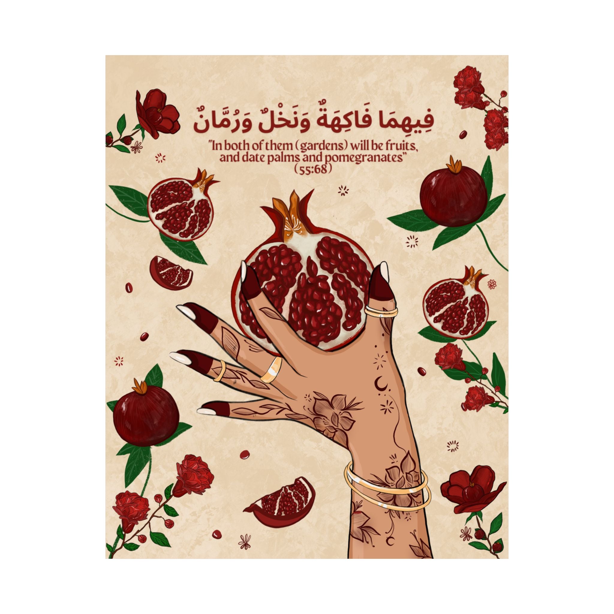 Quranic Fruits Collection (Pomegranate) - Matte Vertical Posters