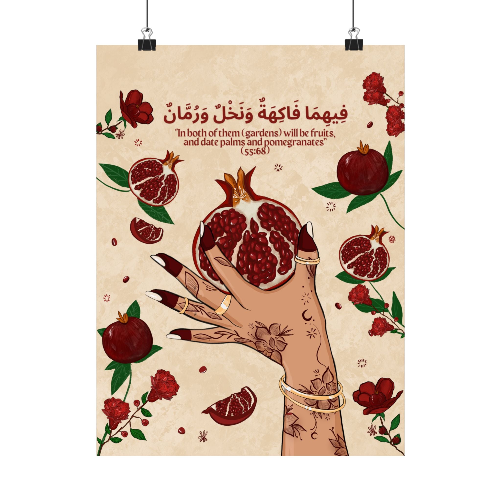 Quranic Fruits Collection (Pomegranate) - Matte Vertical Posters
