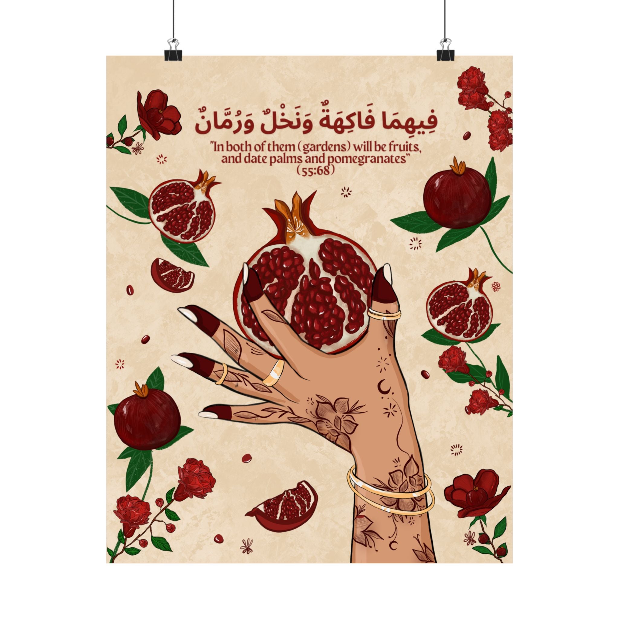 Quranic Fruits Collection (Pomegranate) - Matte Vertical Posters