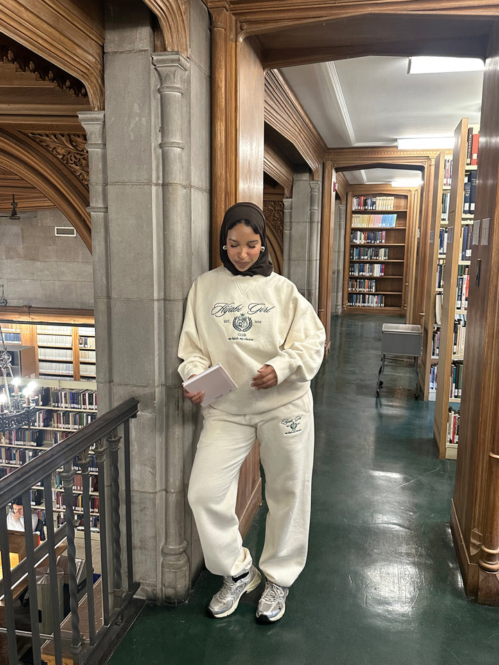 Hijabi Girl Club Sweatpants in Cream