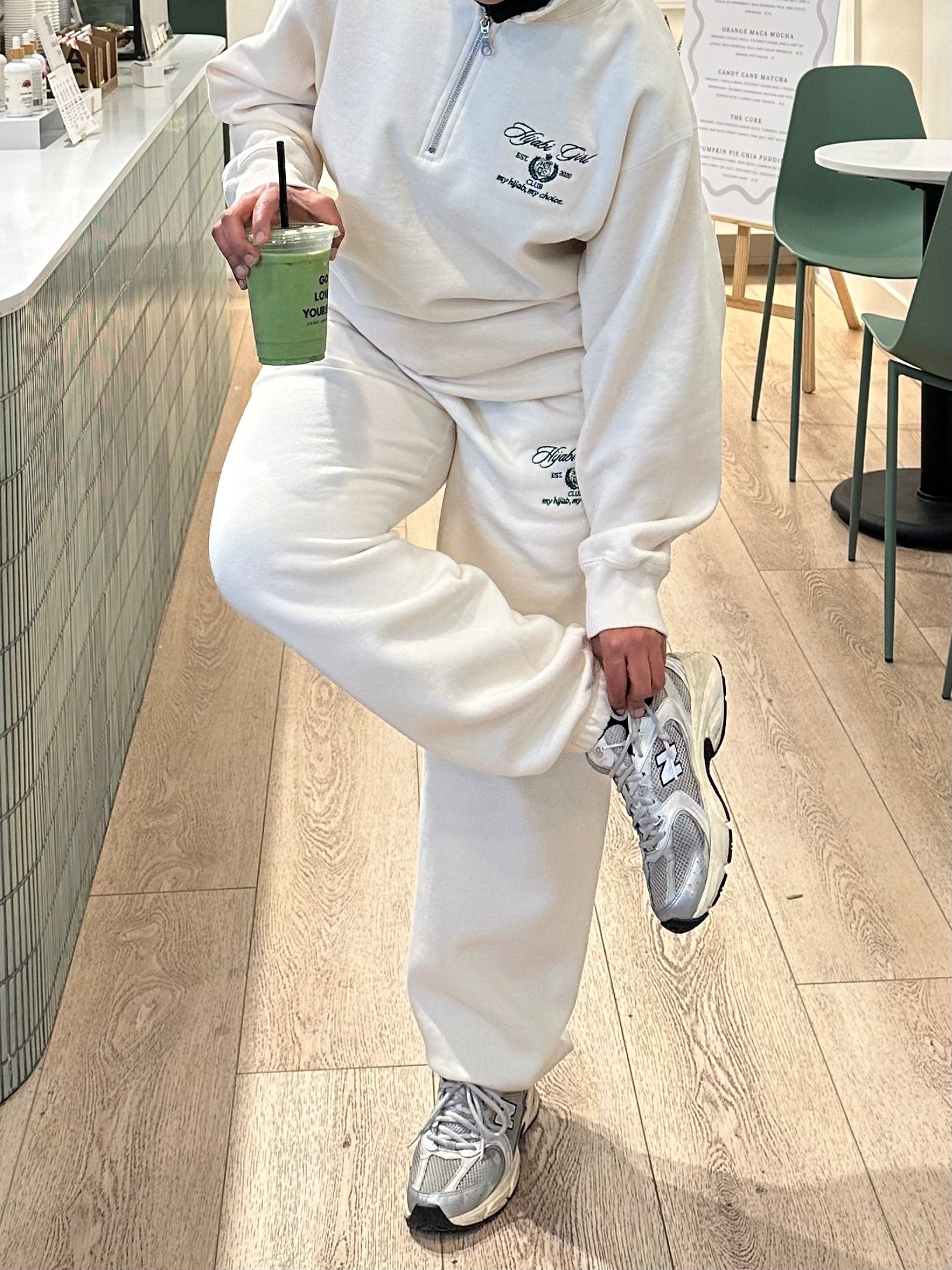 Hijabi Girl Club Sweatpants in Cream