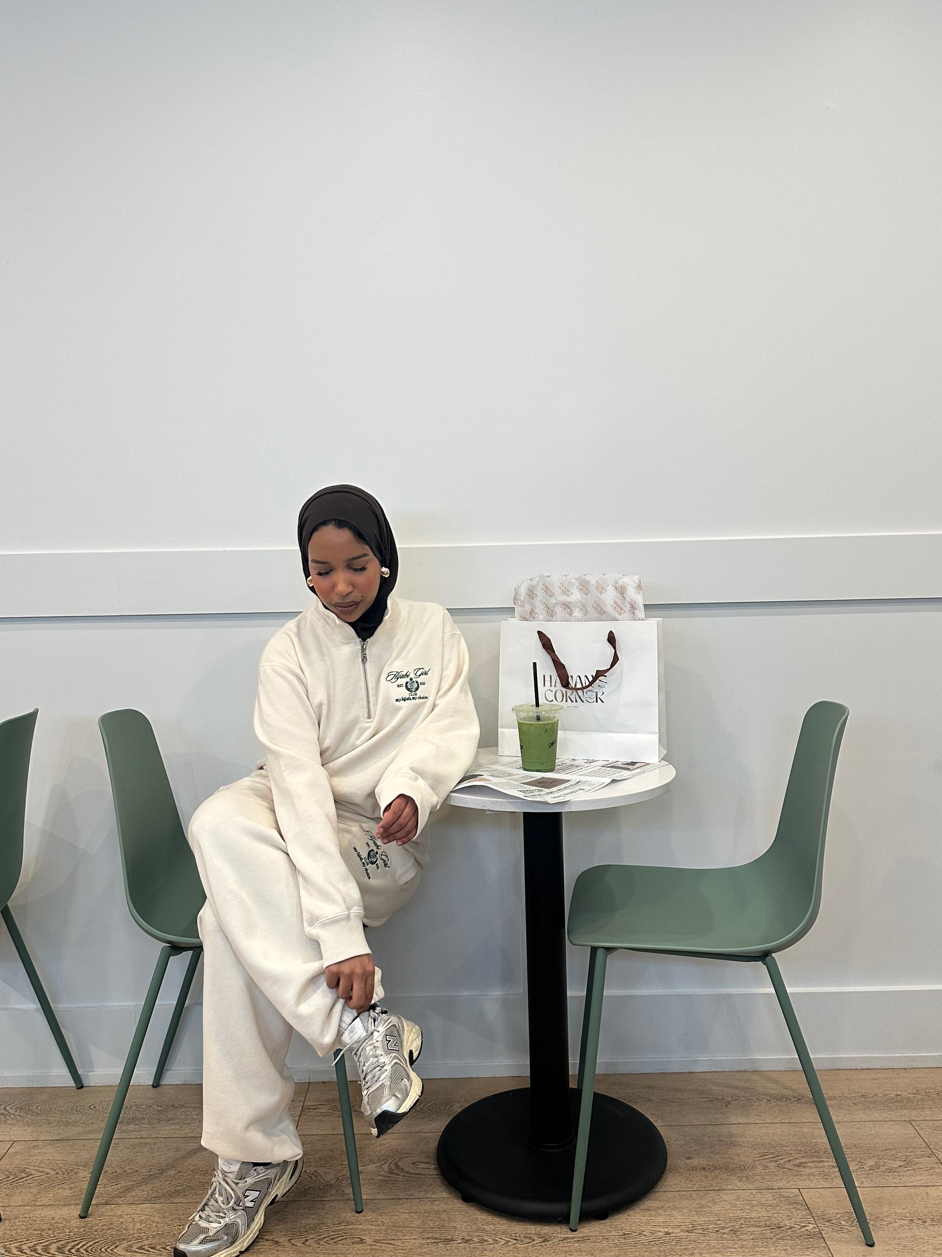 Hijabi Girl Club Quarter Zip Cream